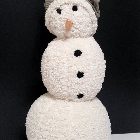 NEW Pottery Barn Teen Snowman Pillow 8.5" wide x 18" high - Picture 1 of 6